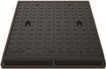 detail Poklop s rámem MEA ECO 500×500×70 mm čtverec kompozit prefabrikát zamykatelný B125 kN