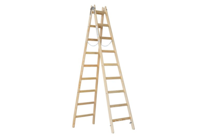 Štafle dřevěné, 9 příček, L = 286,5 cm