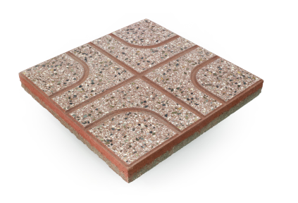 Dlažba teracová Cidemat Ornela OA 101 K reliéfní 300×300×33 mm reliéfní červená (12,96)