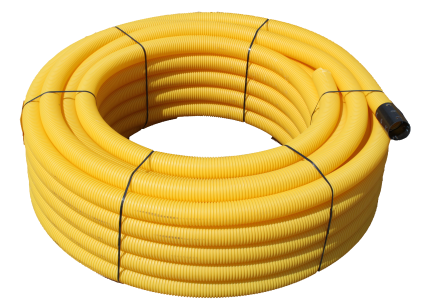 Trubka drenážní neperforovaná DN 65 žlutá PVC 50 m