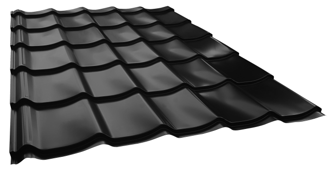 detail Krytina ocelová Smart CS PRIMA 1215×5000×0,5 mm Zn 275 RAL 9005 černá
