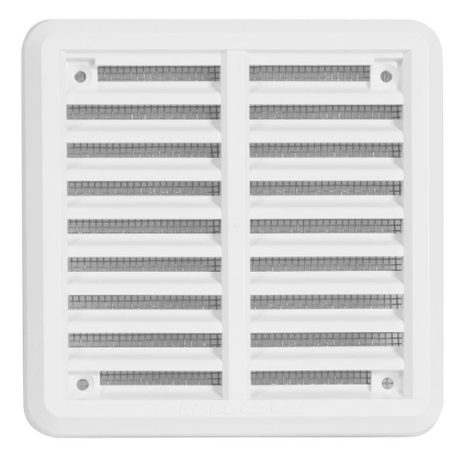 Mřížka větrací Haco 100×100 mm plastová se síťovinou bílá