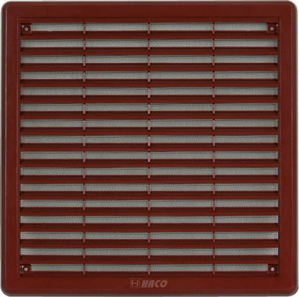 Mřížka větrací Haco 250×250 mm plastová se síťovinou hnědá