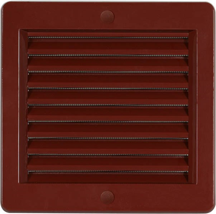 Mřížka větrací Haco 150×150 mm plastová s rámečkem a síťovinou hnědá