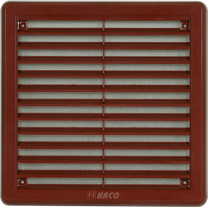 Mřížka větrací Haco 150×150 mm plastová se síťovinou hnědá