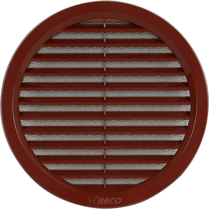 Mřížka větrací Haco kruhová 150 mm plastová se síťovinou hnědá