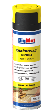 Sprej značkovací BigMat žlutá 500 ml