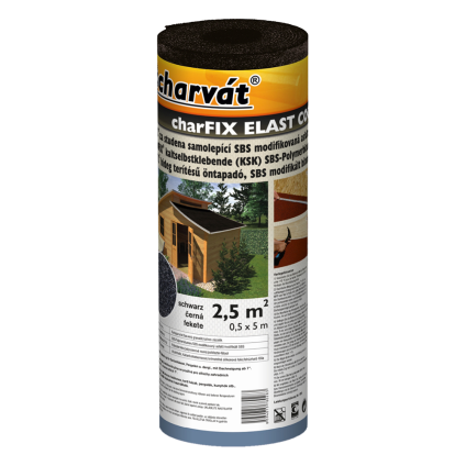 Pás asfaltový charFIX ELAST COOLna samolepicí černý 0,5x5m