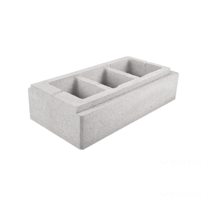 Tvárnice plotová Diton Verso 600×300×150 mm koncová bílá (6)