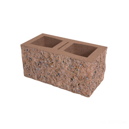 Tvárnice plotová okrasná Diton D1 400×195×190 mm trojstranná cihlová (60)