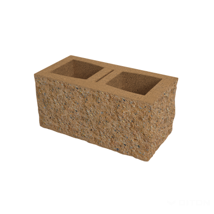 Tvárnice plotová okrasná Diton D1 400×195×190 mm trojstranná okrová (60)