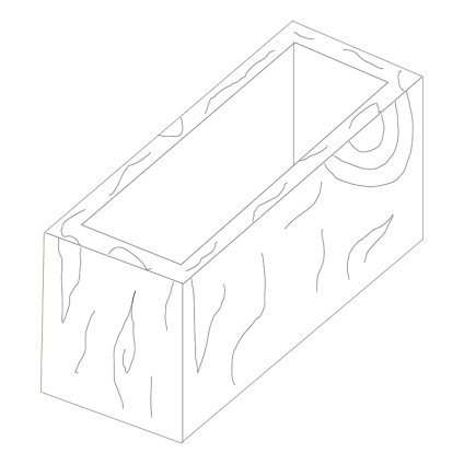 Květináč II. betonový Ferobet 900×450×400 mm natur reliéfní staré dřevo