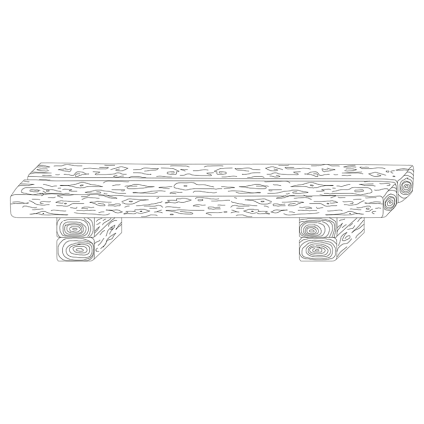 Lavice Ferobet Trám 250 2500×500×450 mm natur reliéfní staré dřevo