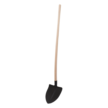 Lopata ocelová, srdcovka, černý lak, s prohlou násadou