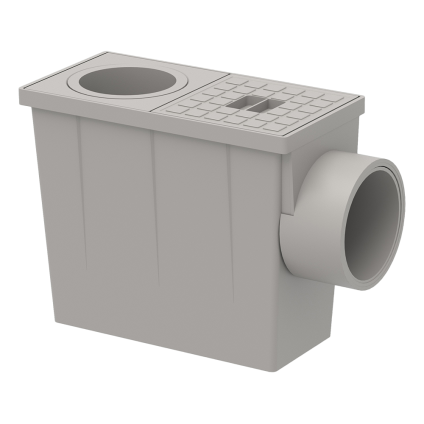 Lapač střešních splavenin GRH boční šedá 100/110 mm