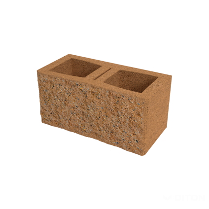 Tvárnice plotová Diton B 385×190×190 mm oboustranná okrová (50)