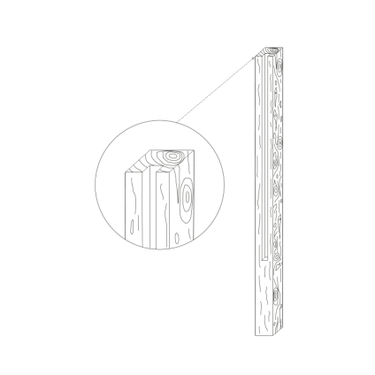 Sloupek plotový 1,6 m Ferobet 160×160×2380 mm koncový natur reliéfní staré dřevo (12)