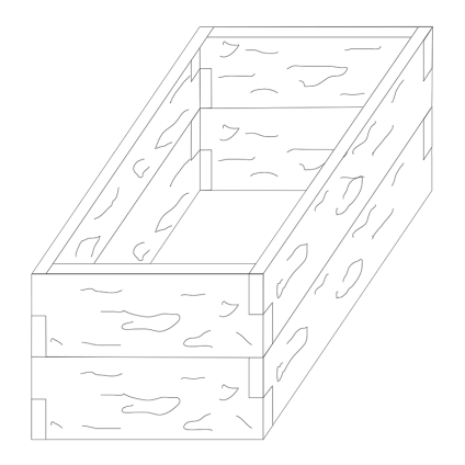 Záhon betonový Ferobet Kompakt 2000×1000×900 mm zvýšený natur reliéfní staré dřevo