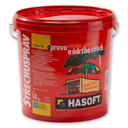 Nátěr Hasoft Střechusprav červenohnědý 14 kg