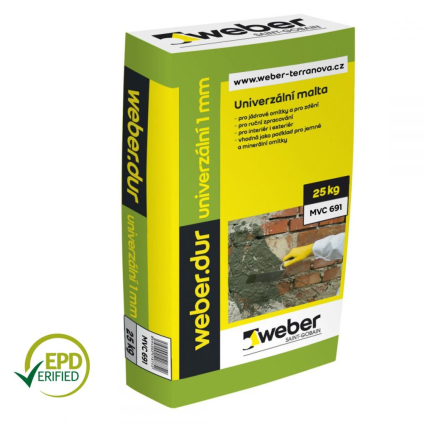 Malta univerzální weberdur univerzální 1 mm 5 MPa 25 kg