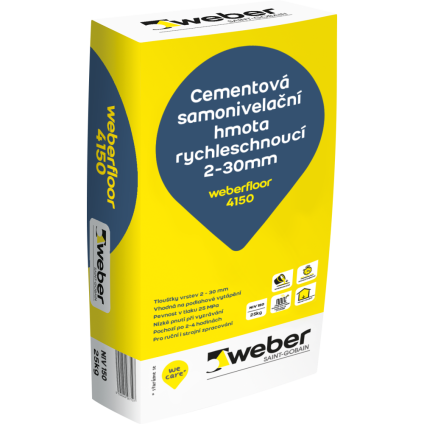 Hmota samonivelační rychleschnoucí weberfloor 4150 2-30 mm 25 kg