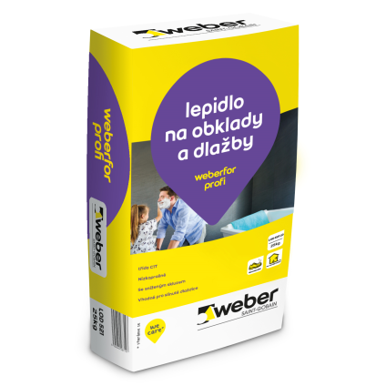 Lepidlo na obklady a dlažby weberfor profi (C1T) 25kg
