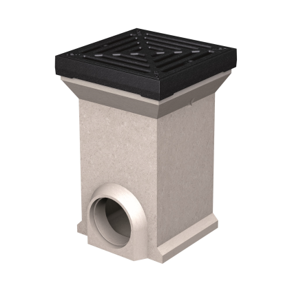 Vpusť dvorní MEAGARD 300×300 mm polymerbeton + litinový rošt D400