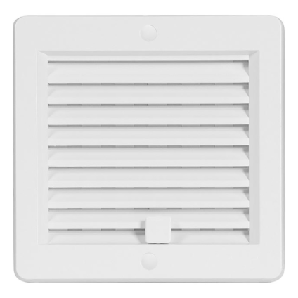 Mřížka větrací Haco 150×150 mm plastová s rámečkem a síťovinou bílá
