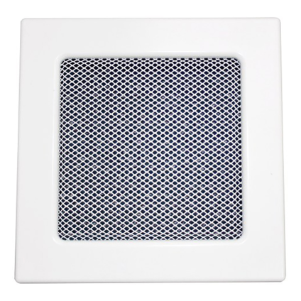 Mřížka větrací Haco 170×170 mm krbová ocelová s rámečkem a síťovinou bílá