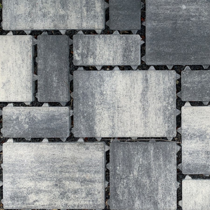 Dlažba betonová Semmelrock Citytop Eko kombi 60 mm se zkosenou hranou bíločerná