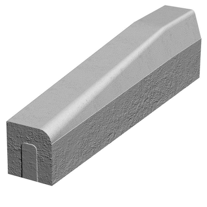 Obrubník silniční Semmelrock 1000×150×25-15 mm přechodový pravý šedý