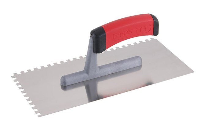 detail Hladítko FESTA nerez gumová rukojeť 280x130mm zub e6