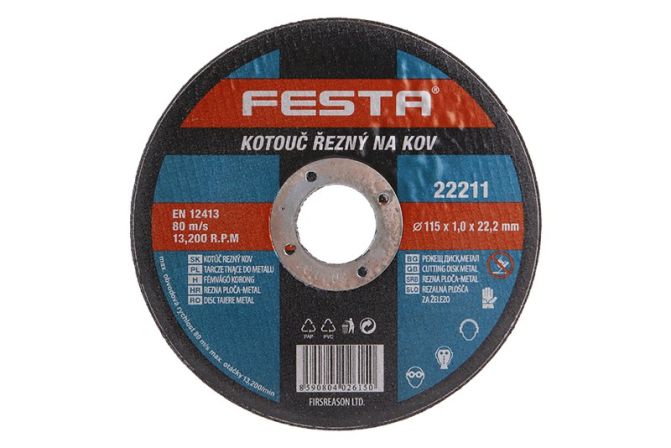 detail Kotouč řezný FESTA na kov 115x1x22.2mm