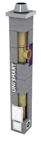 detail Sestava komínová Schiedel Uni Smart pr. 180 mm výška 9 m připojení 90°