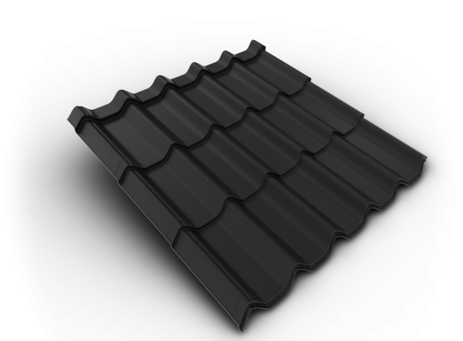 detail Krytina velkoformátová Belprofile Nordic SunClear 350×1080×0,5 mm RAL 9005