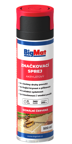 detail Sprej značkovací BigMat červená 500 ml