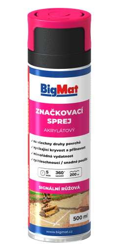 detail Sprej značkovací BigMat růžová 500 ml