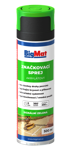 detail Sprej značkovací BigMat zelená 500 ml