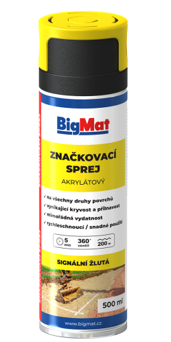 detail Sprej značkovací BigMat žlutá 500 ml
