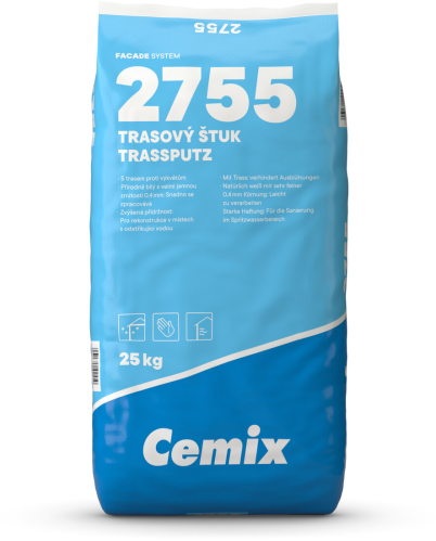 detail Štuk trasový Cemix 2755 25 kg