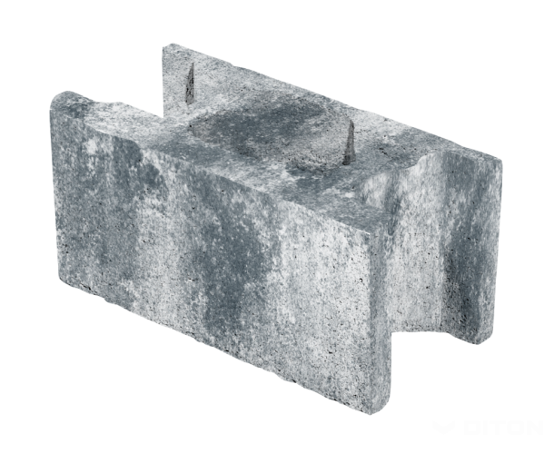 detail Tvárnice plotová Diton Venezia 390×190×190 mm průběžná melír marmo (60)