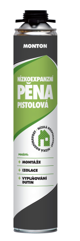detail Pěna montážní pistolová nízkoexpanzní Monton 750 ml