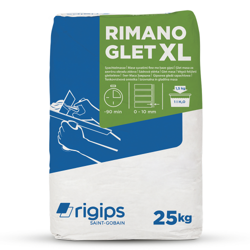 detail Stěrka sádrová Rimano Glet XL 25 kg