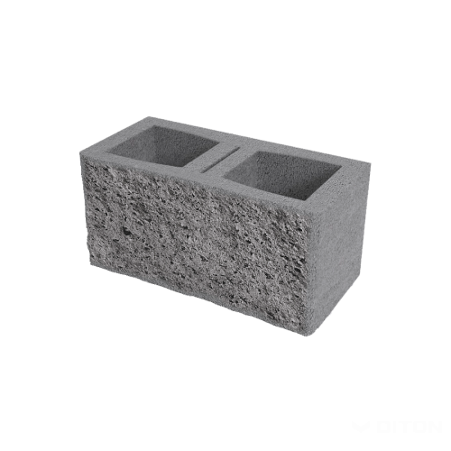 detail Tvárnice plotová Diton B 385×190×190 mm oboustranná přírodní (50)