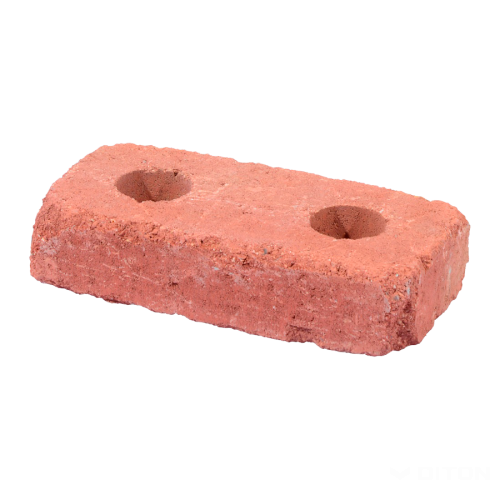 detail Blok zdicí Diton History 390×190×90 mm nízký kámen s otvory červený (96)