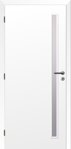 detail Dveře fólie SMART 20 bílá 60 L oblá hrana boční sklo satinato