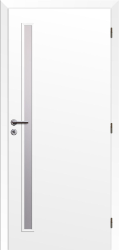 detail Dveře fólie SMART 20 bílá 60 P oblá hrana boční sklo satinato