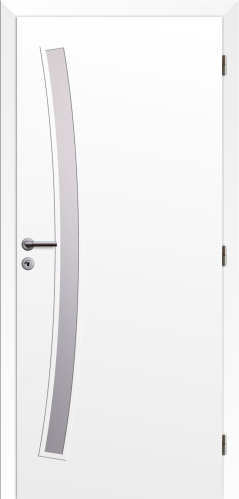 detail Dveře fólie SMART 21 bílá 80 P oblá hrana boční sklo satinato