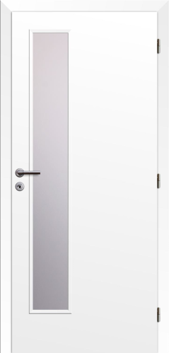 detail Dveře fólie SMART 22 bílá 90 P oblá hrana boční sklo satinato