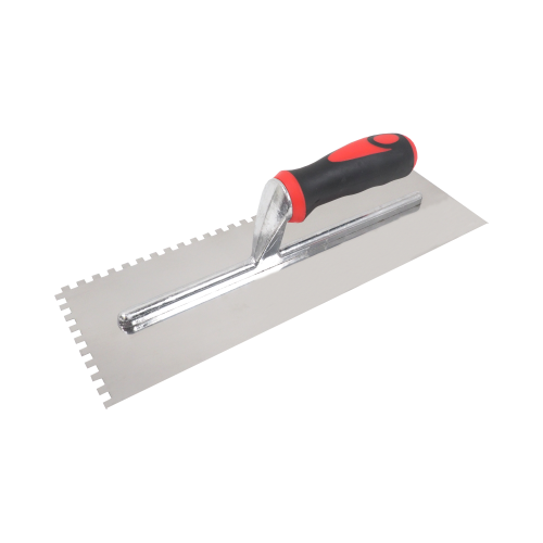 detail Hladítko nerezové, s pogumovanou rukojetí, zub 6 mm, 360×120 mm, profi